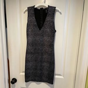 Black aqua sparkle dress